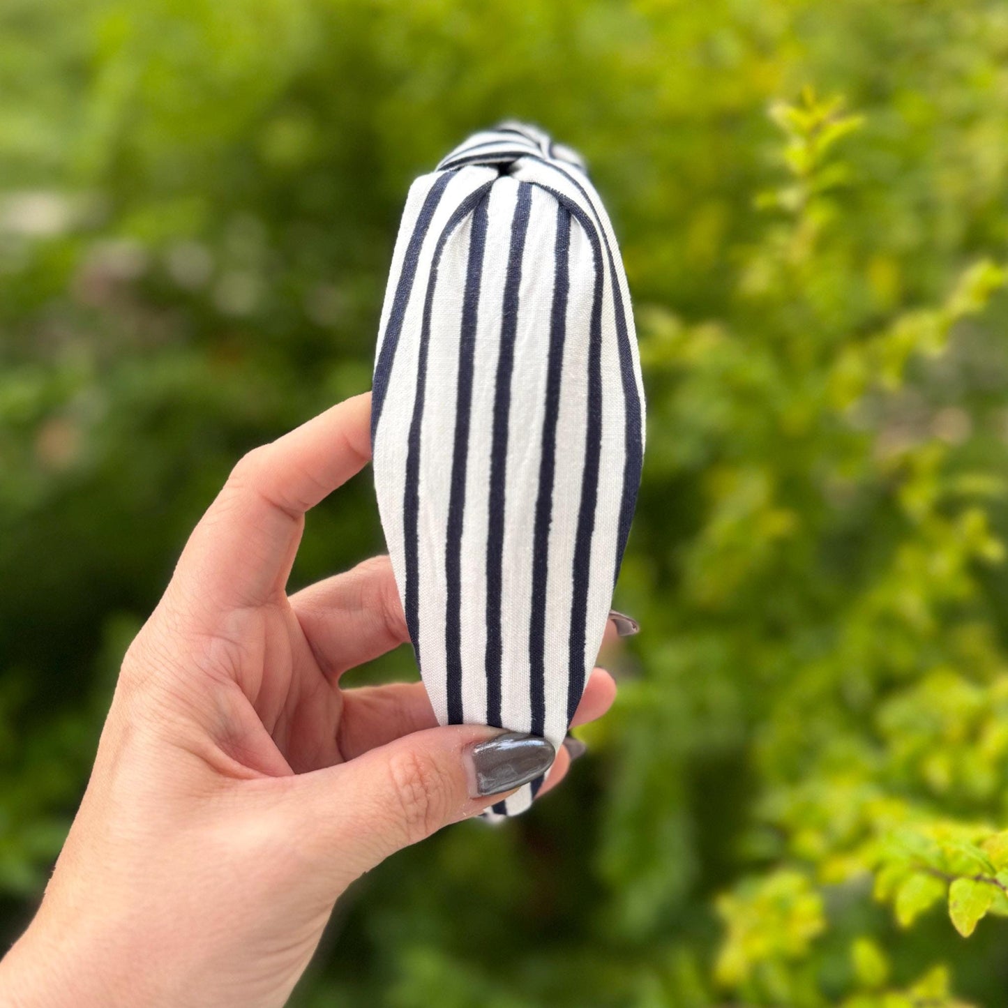 Navy & White Striped Headband Made with Rifle Paper Co. Fabric