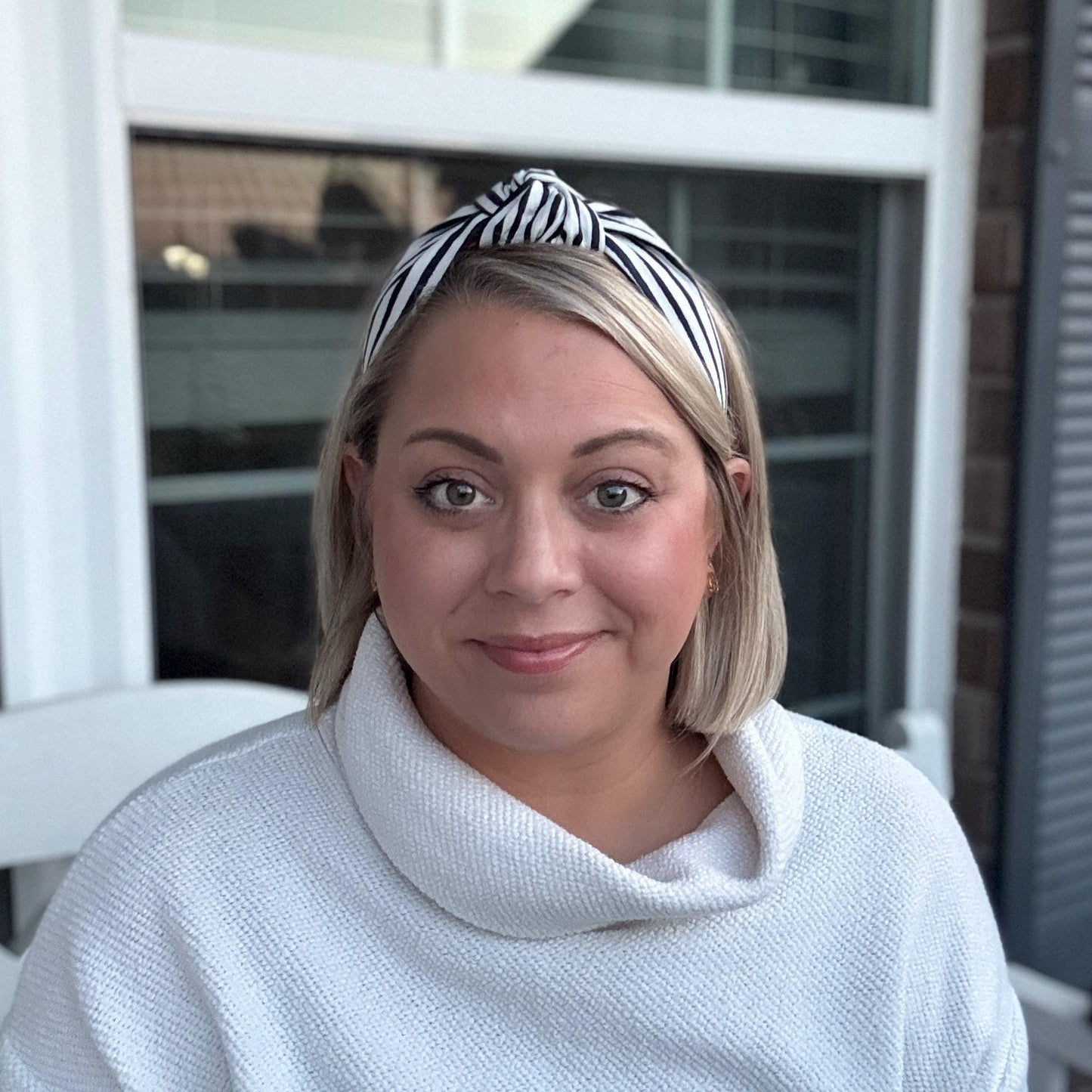 Navy & White Striped Headband Made with Rifle Paper Co. Fabric