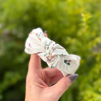 Dahlia Micro Floral Print Headband with Rifle Paper Co. fabric