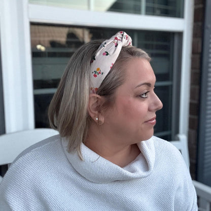 Dahlia Micro Floral Print Headband with Rifle Paper Co. fabric