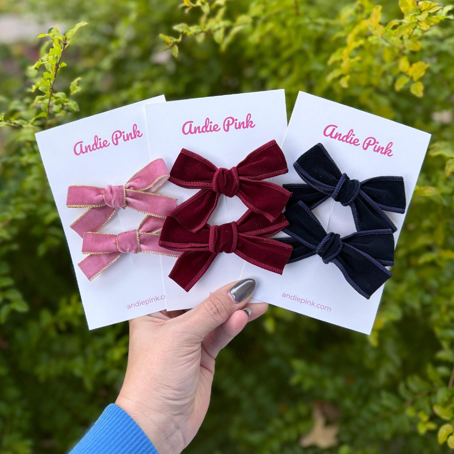 Velvet Hair Bows for Toddlers & Little Girls | 3 Styles Available