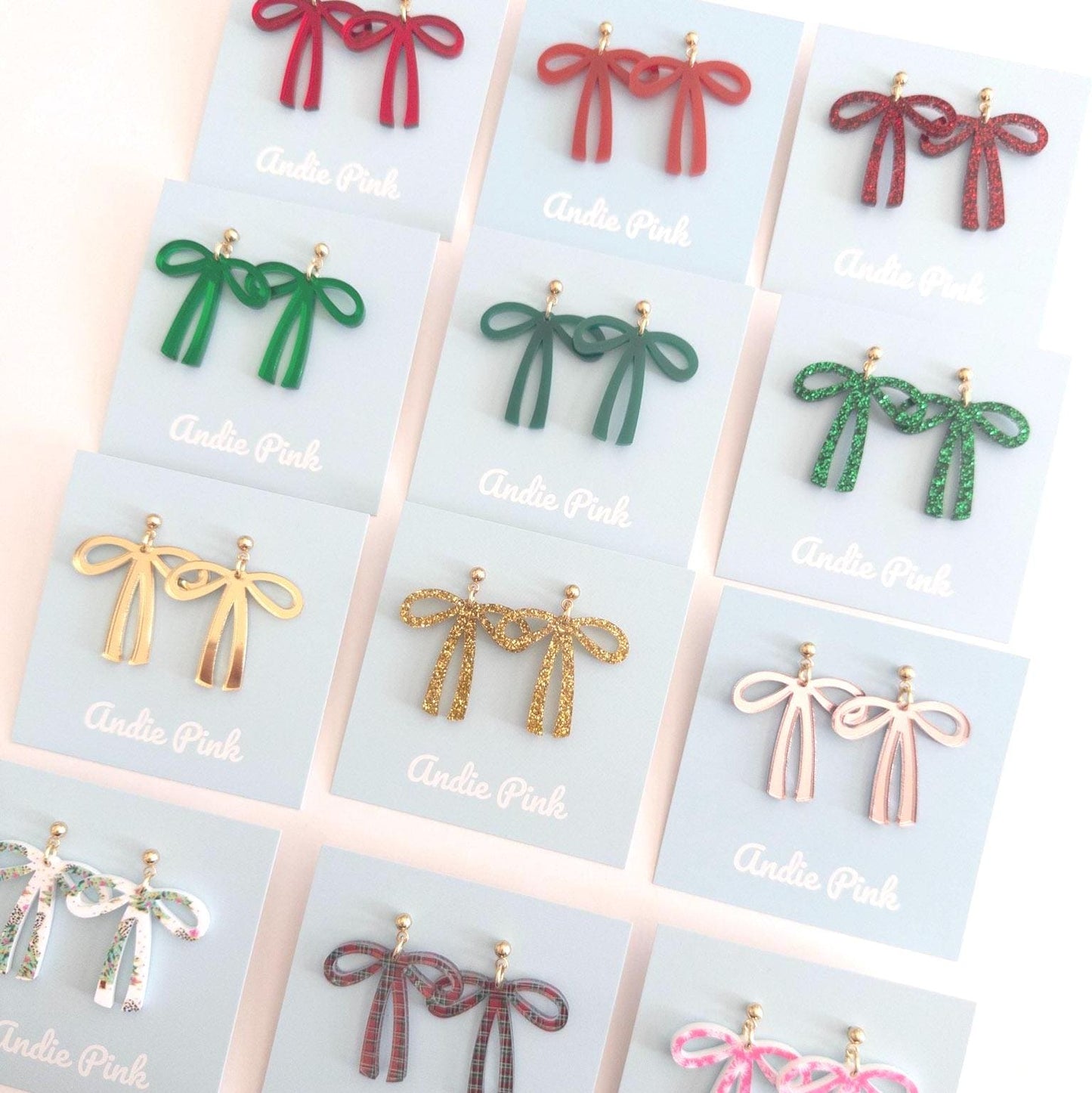 Christmas Bow Earrings | Multiple Colors to Choose From | Hypoallergenic & Nickle Free