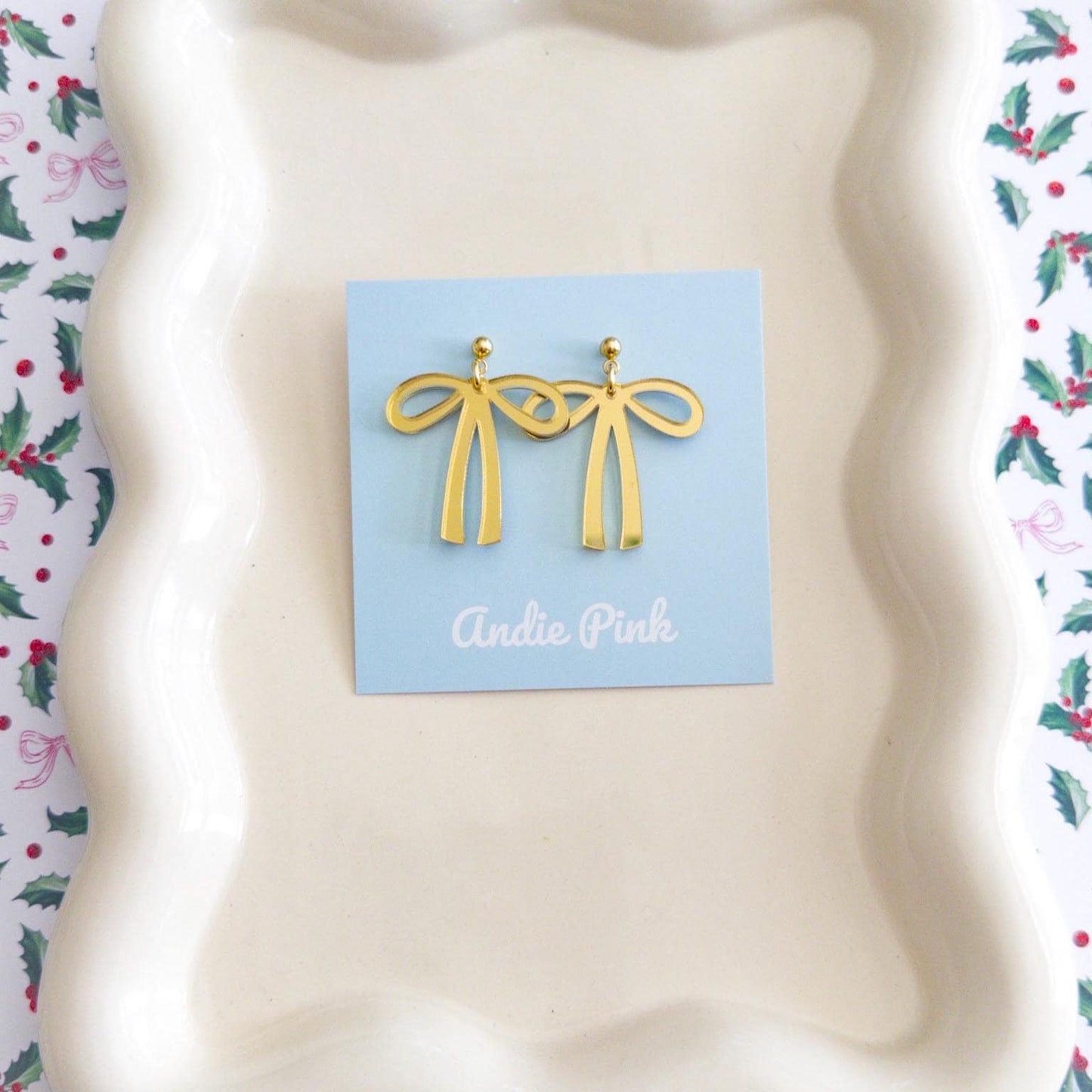 Christmas Bow Earrings | Multiple Colors to Choose From | Hypoallergenic & Nickle Free