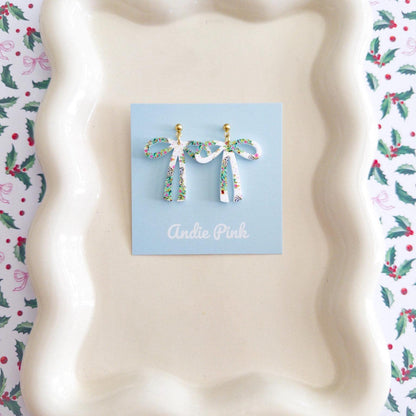 Christmas Bow Earrings | Multiple Colors to Choose From | Hypoallergenic & Nickle Free