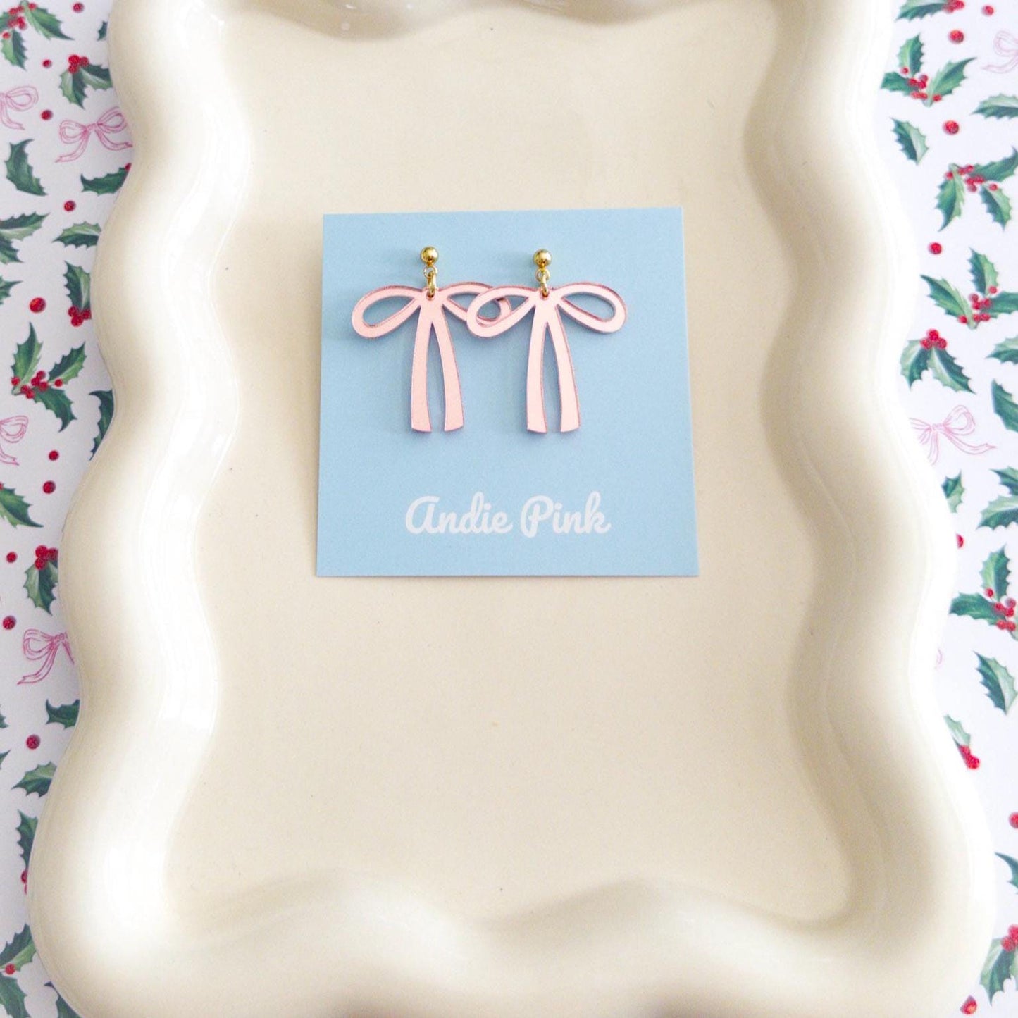 Christmas Bow Earrings | Multiple Colors to Choose From | Hypoallergenic & Nickle Free