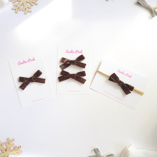 Chocolate Brown Hair Bows for Toddlers & Babies