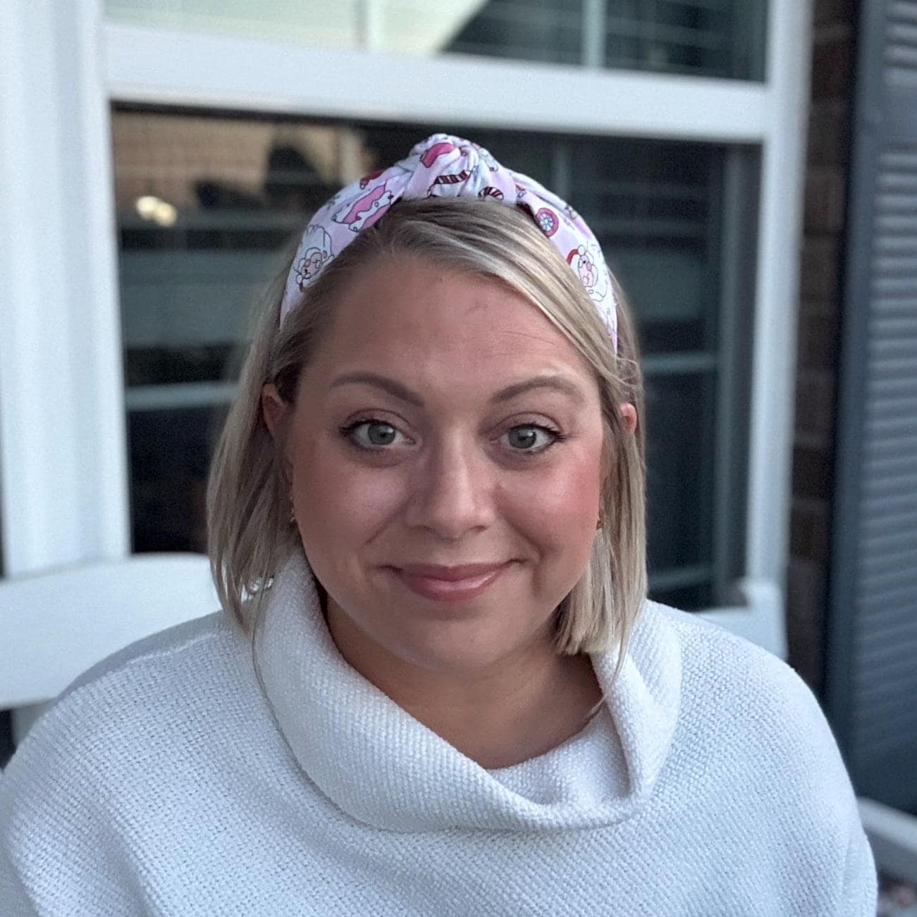 Pink Checkered Christmas Santa Headband