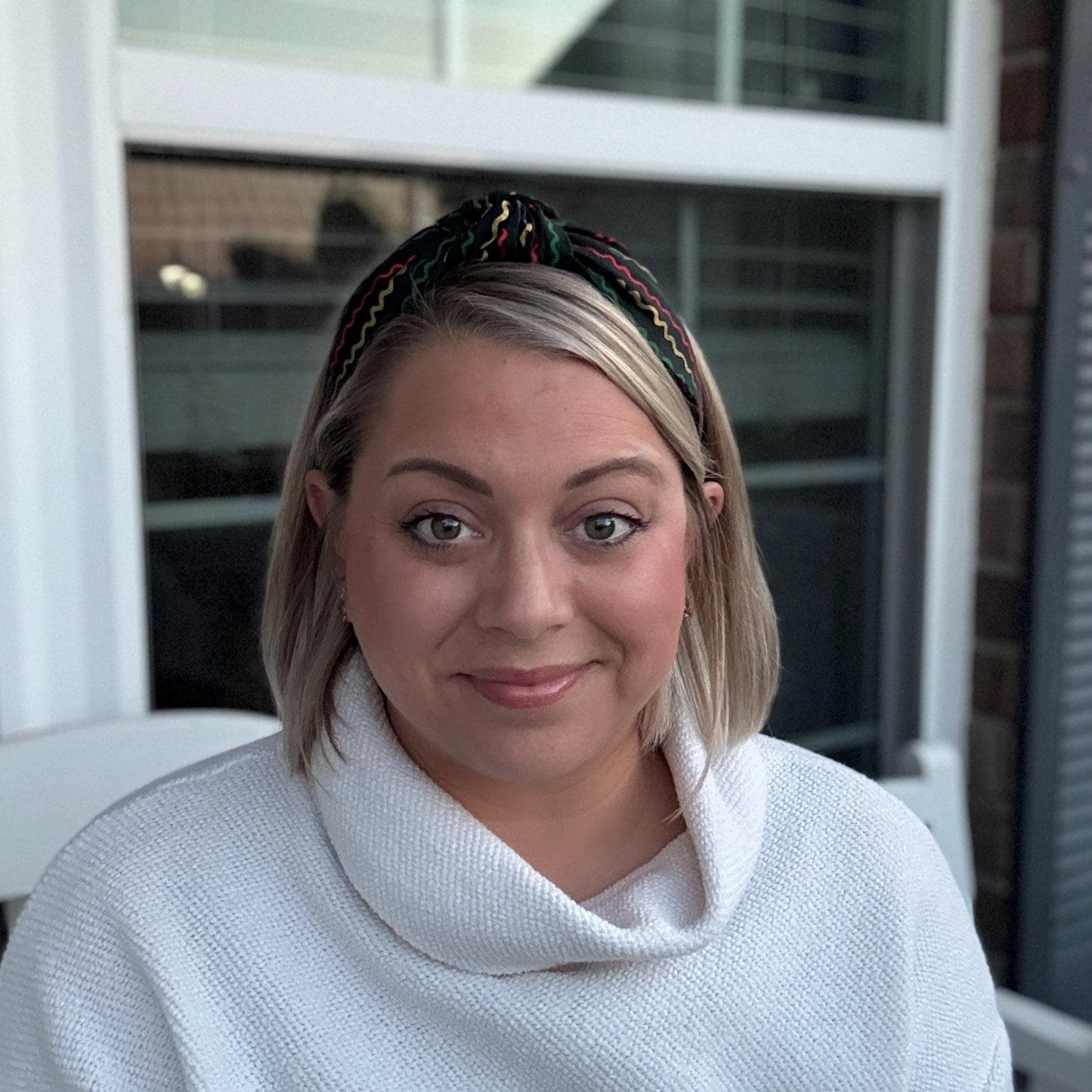 Striped Christmas Holiday Headband with Rifle Paper Co. fabric