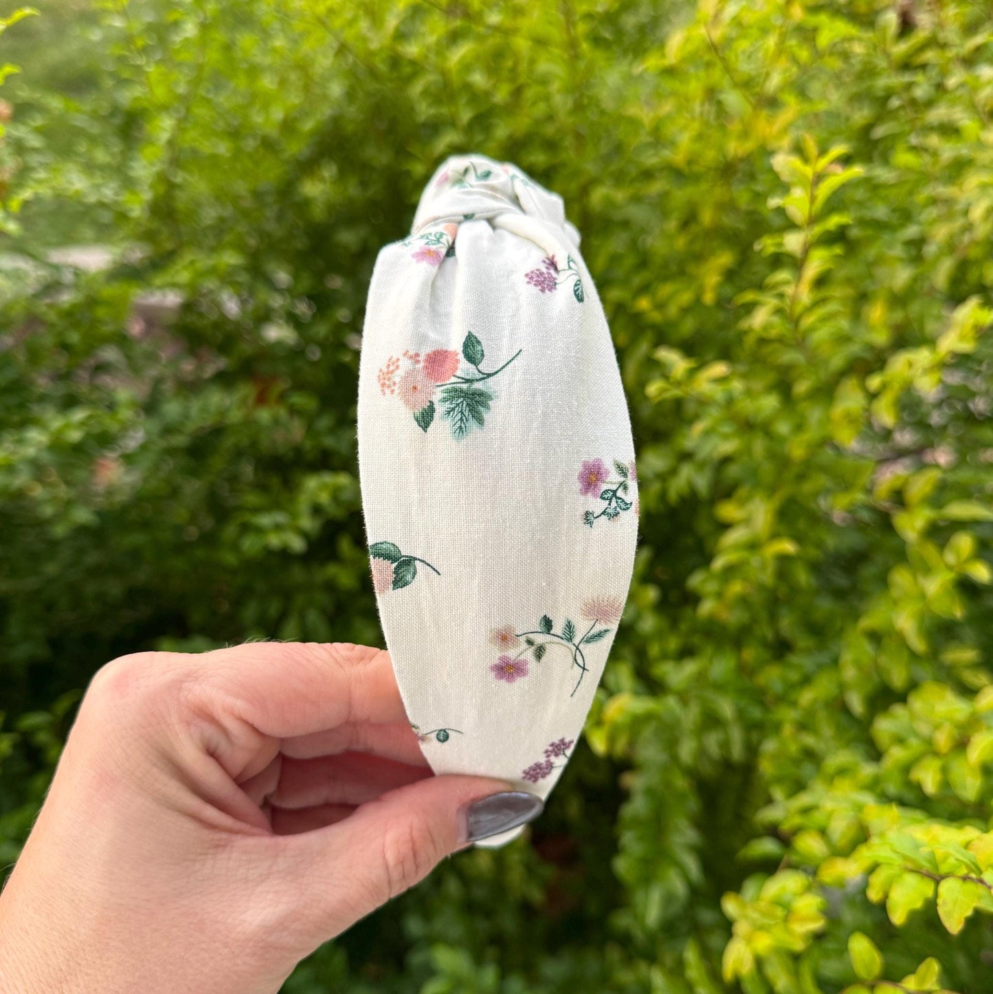 Dahlia Micro Floral Print Headband with Rifle Paper Co. fabric