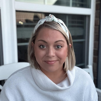 Dahlia Micro Floral Print Headband with Rifle Paper Co. fabric