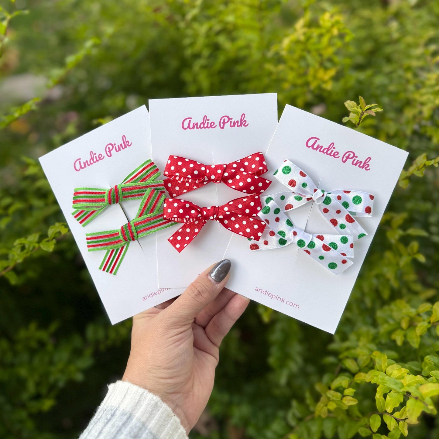 Red and Green Christmas Bows for Toddlers & Little Girls | 3 Styles Available