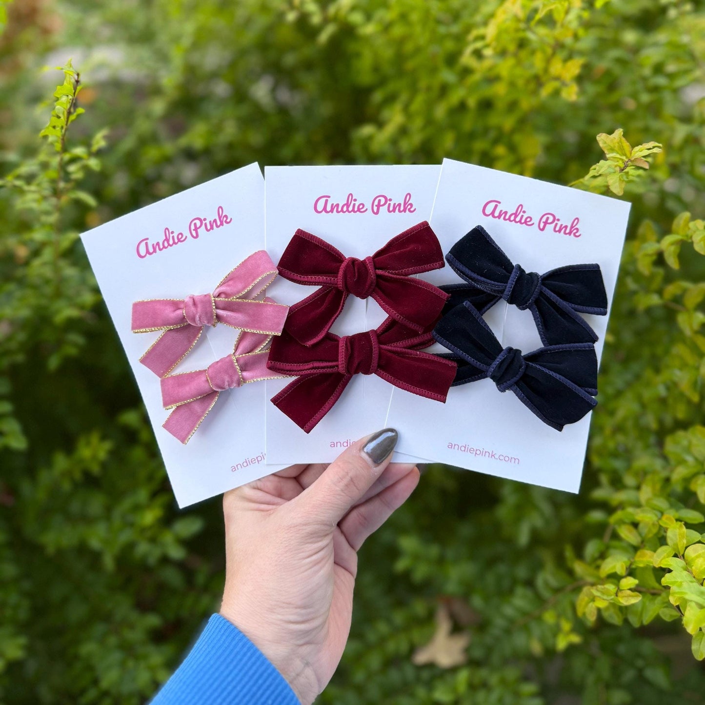Velvet Hair Bows for Toddlers & Little Girls | 3 Styles Available