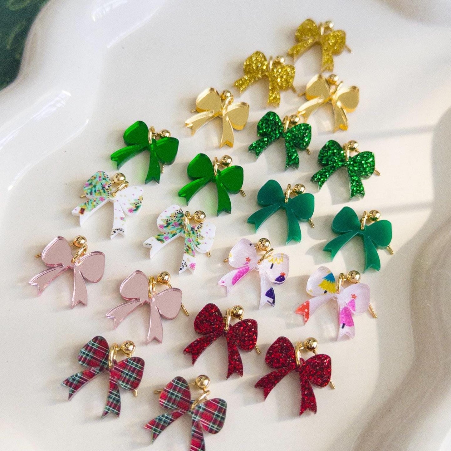 Little Christmas Bow Earrings | Multiple Colors to Choose From | Hypoallergenic & Nickle Free