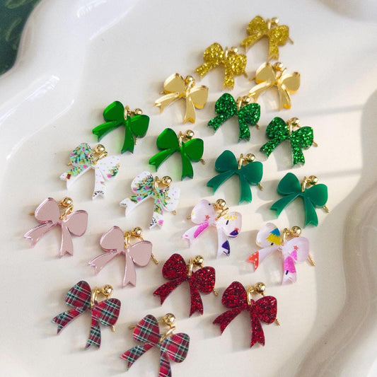 Little Christmas Bow Earrings | Multiple Colors to Choose From | Hypoallergenic & Nickle Free