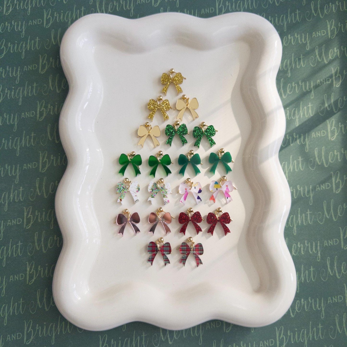 Little Christmas Bow Earrings | Multiple Colors to Choose From | Hypoallergenic & Nickle Free