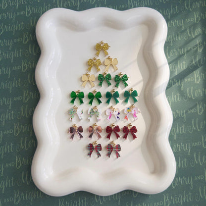 Little Christmas Bow Earrings | Multiple Colors to Choose From | Hypoallergenic & Nickle Free