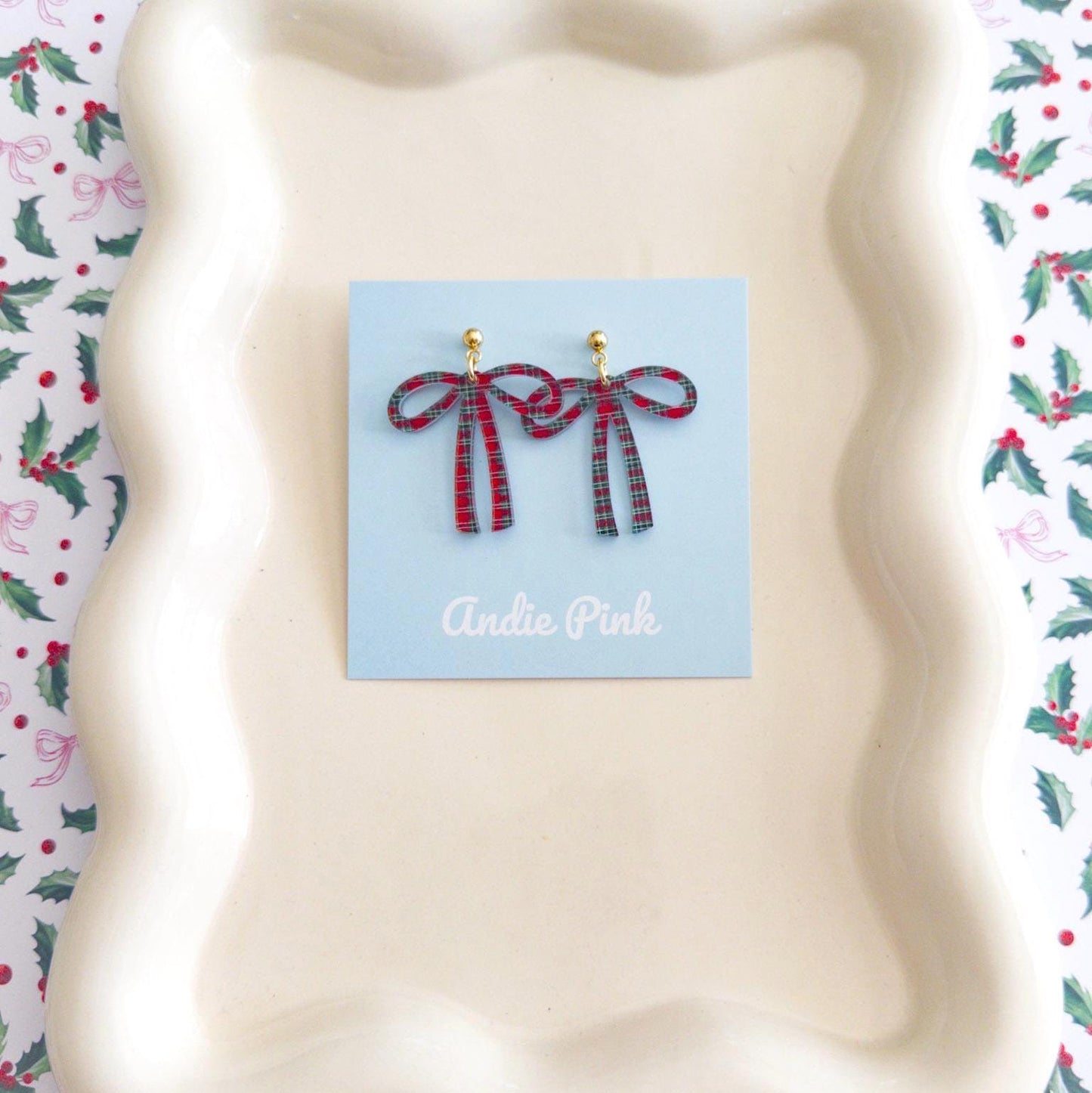 Christmas Bow Earrings | Multiple Colors to Choose From | Hypoallergenic & Nickle Free