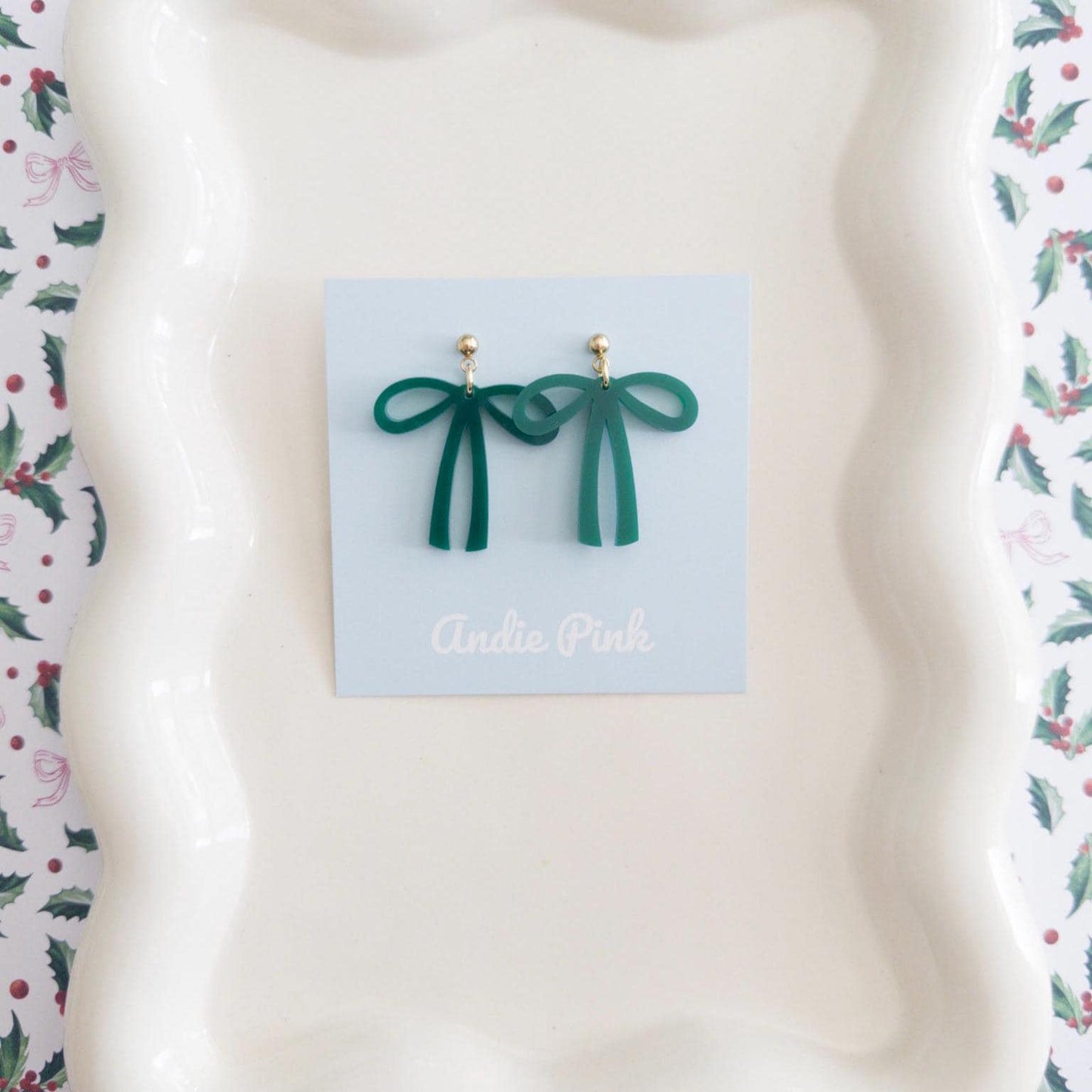 Christmas Bow Earrings | Multiple Colors to Choose From | Hypoallergenic & Nickle Free