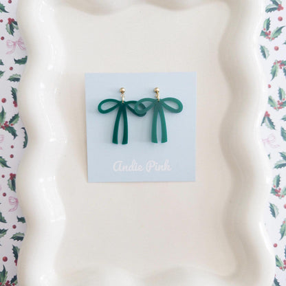 Christmas Bow Earrings | Multiple Colors to Choose From | Hypoallergenic & Nickle Free