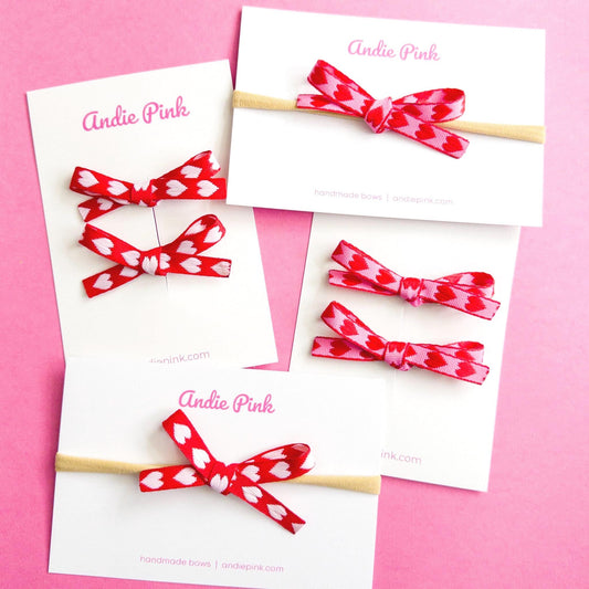 Valentine's Day Bows for Little Girls