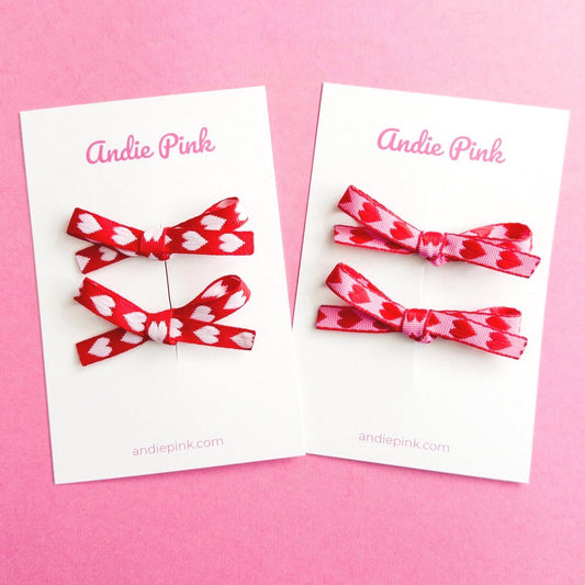 Valentine's Day Bows for Little Girls