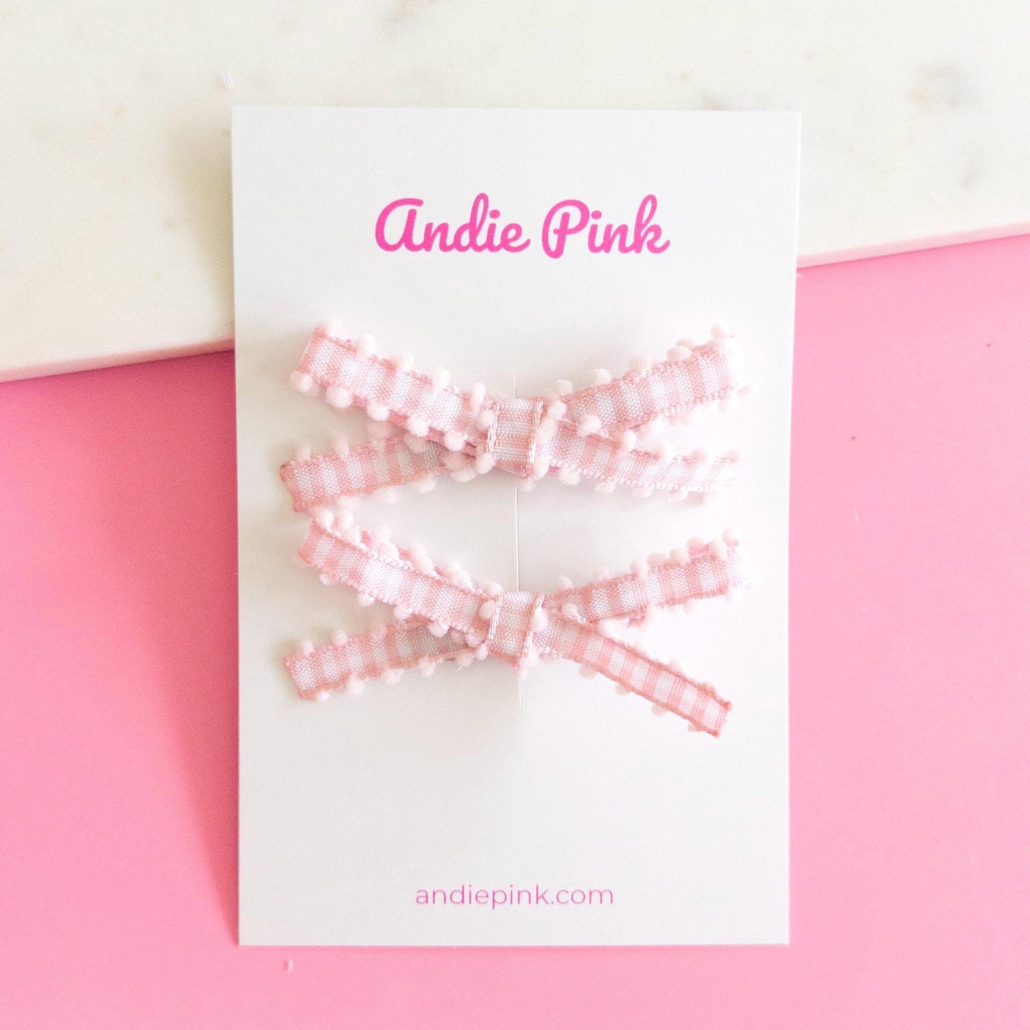 Pink & White Gingham Bows