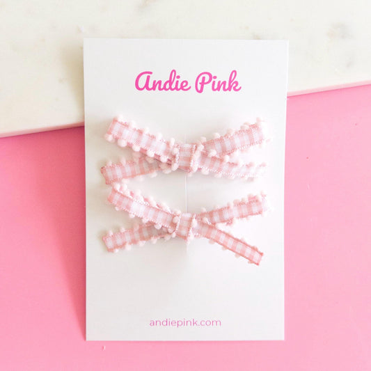 Pink & White Gingham Bows