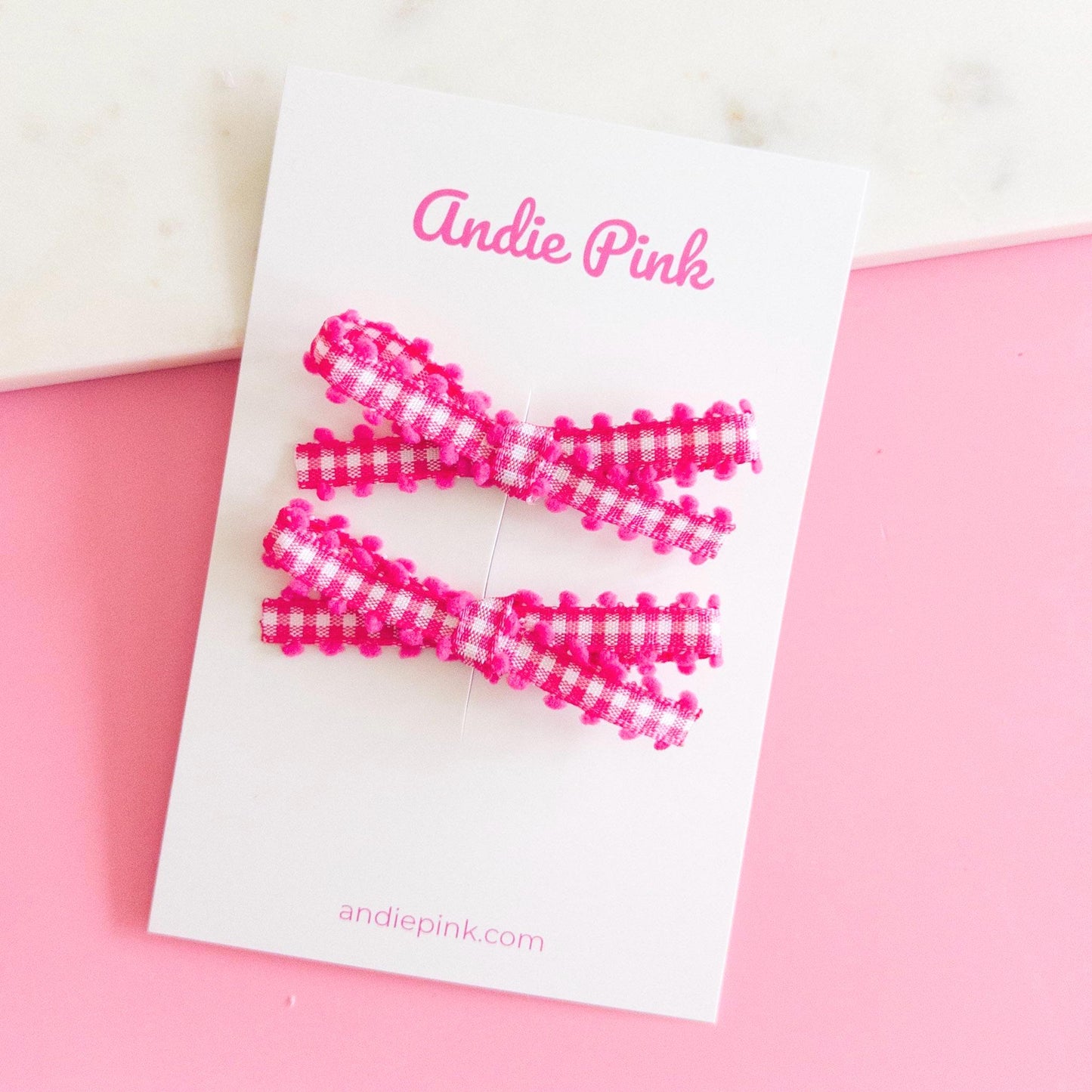 Pink & White Gingham Bows