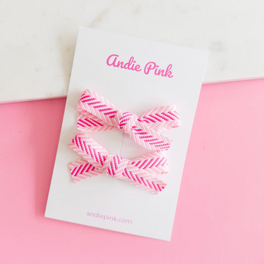 Hot Pink & White Bows