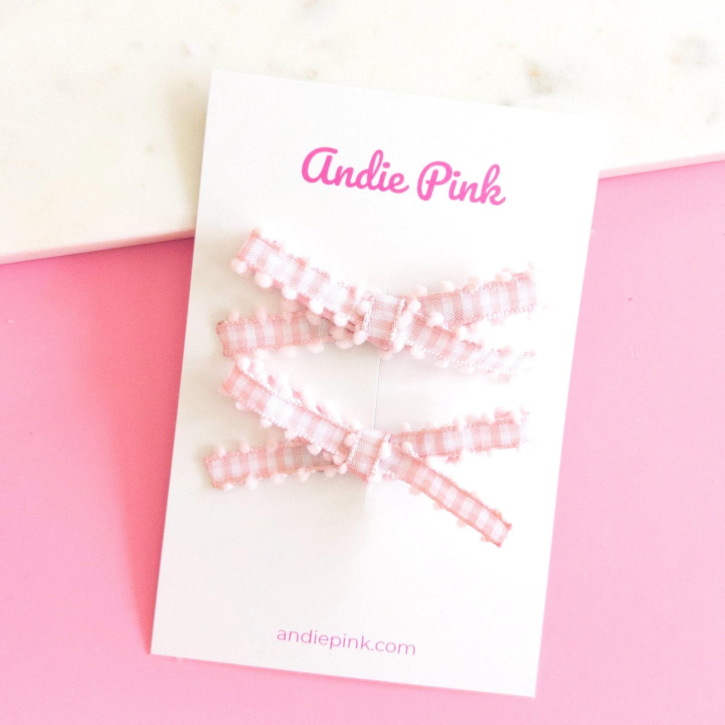Pink & White Gingham Bows