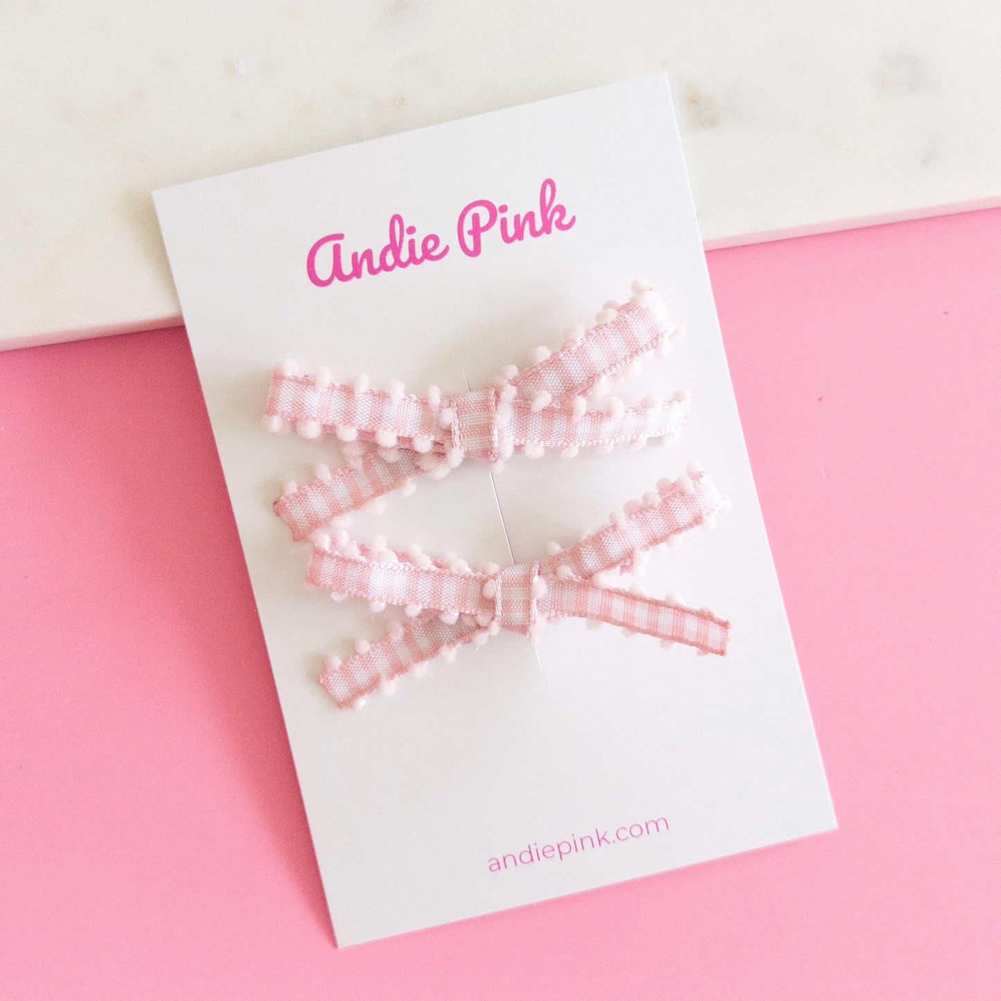 Pink & White Gingham Bows