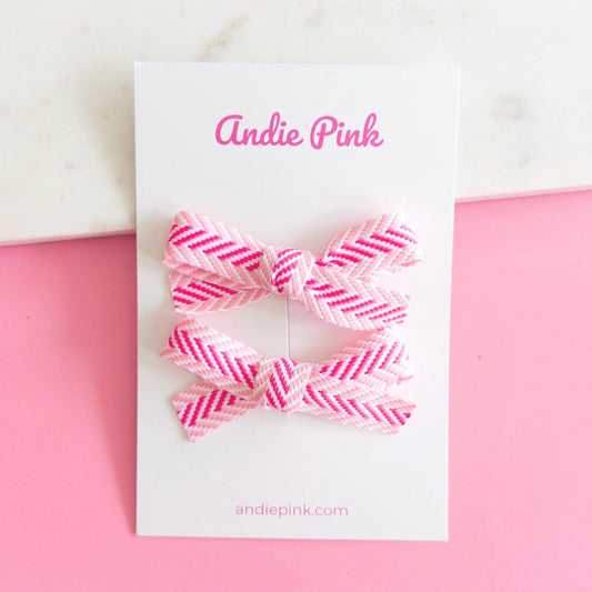 Hot Pink & White Bows