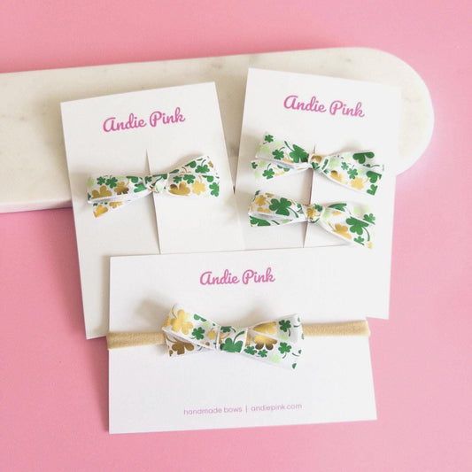 Green & Gold St Patrick's Day Hair Bows | 3 inches