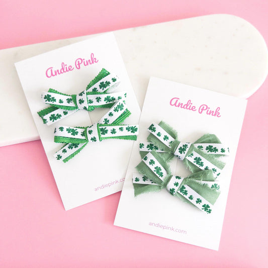 St Patrick's Day Hair Piggy Bows | 3 inches