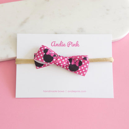Pink and White Minnie-Inspired Hair Bows | 3 inches
