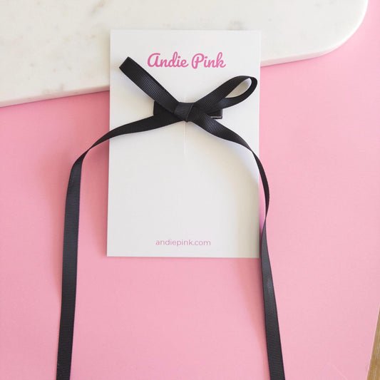 Long Black Hair Bow | 4 inches