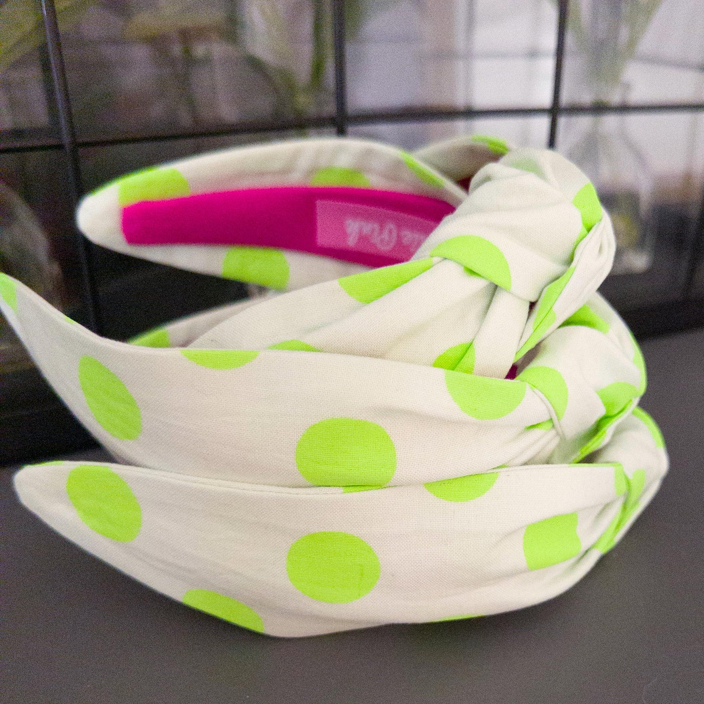 Green Polka Dot Headband