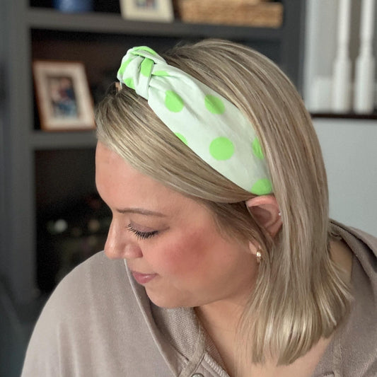 Green Polka Dot Headband