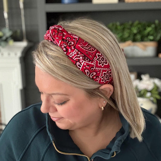 Red Bandana Headband