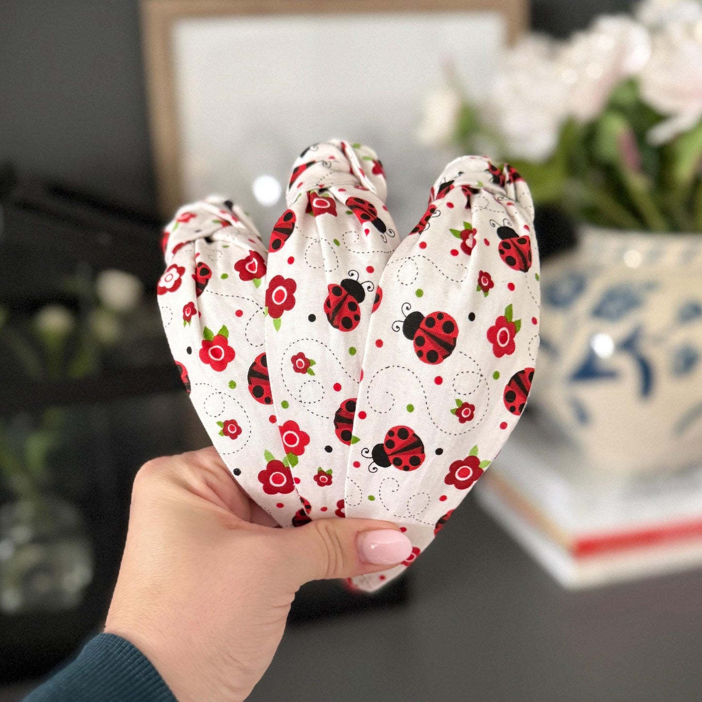 Red Lady Bugs Headband