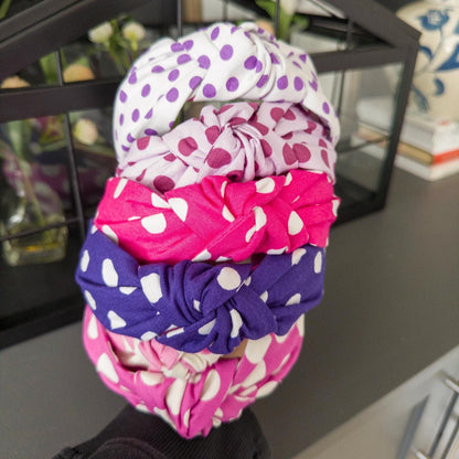 Purple and Pink Polka Dot Headbands | 6 Color Options