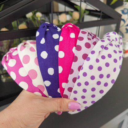Purple and Pink Polka Dot Headbands | 6 Color Options
