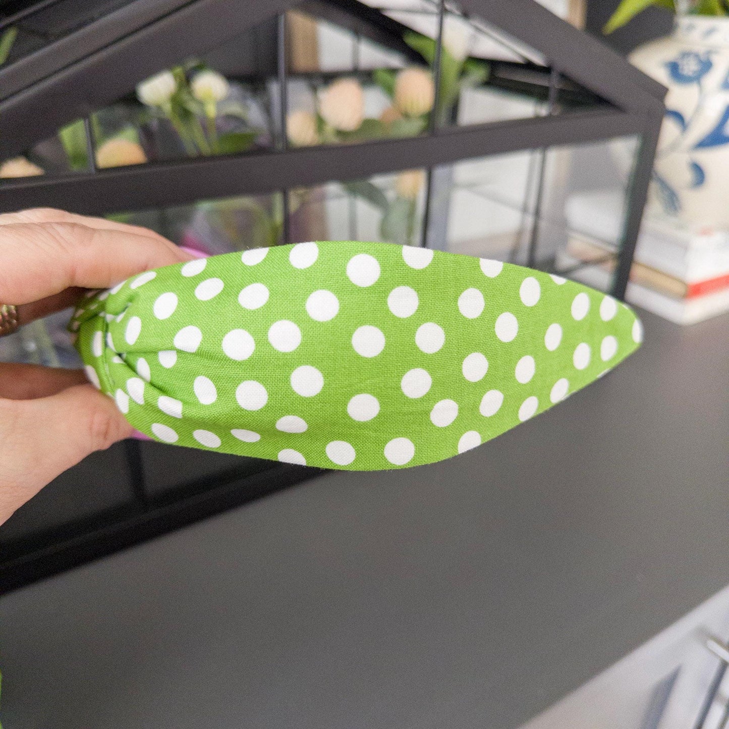 Lime Green Polka Dot Headband