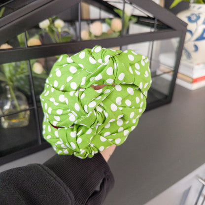 Lime Green Polka Dot Headband