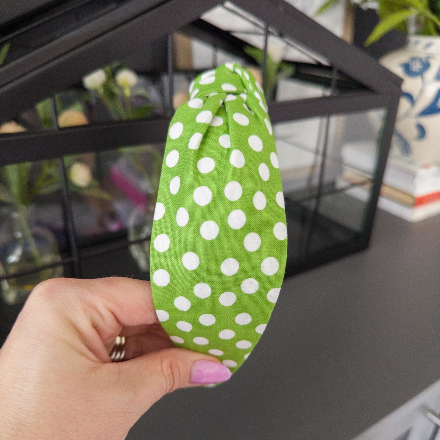 Lime Green Polka Dot Headband