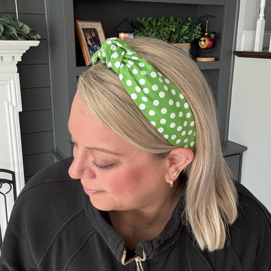 Lime Green Polka Dot Headband
