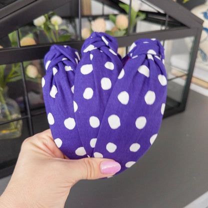 Purple and Pink Polka Dot Headbands | 6 Color Options