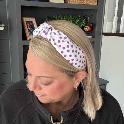 Purple and Pink Polka Dot Headbands | 6 Color Options
