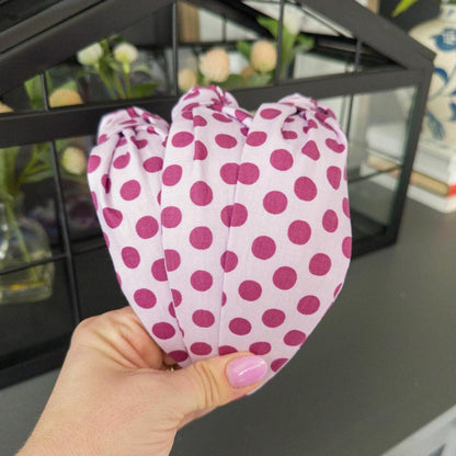 Purple and Pink Polka Dot Headbands | 6 Color Options