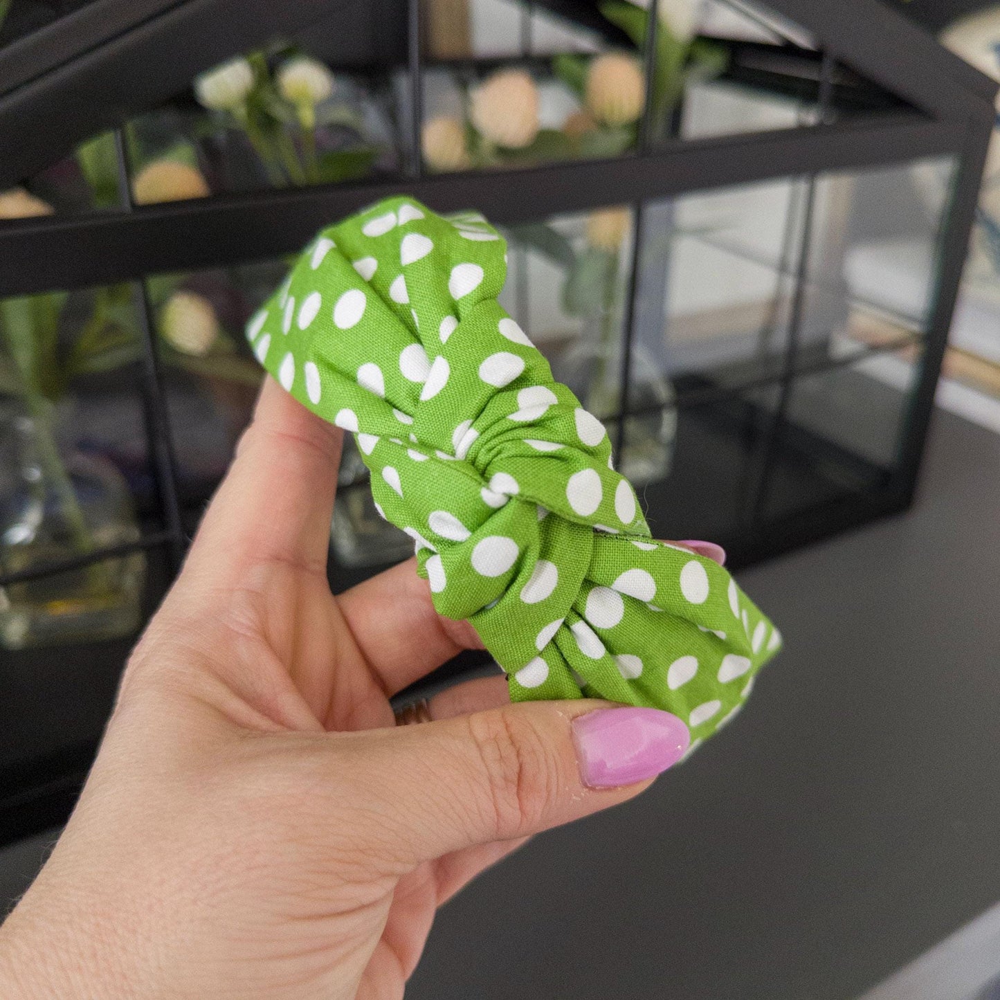 Lime Green Polka Dot Headband